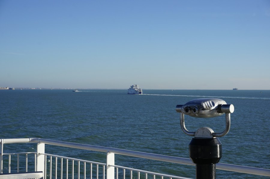Marine binoculars on a ship deck